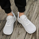 Tênis descalço minimalista masculino, ajuste largo, sola zero, relaxamento ideal, treinador cruzado masculino, sapatos descalços, caixa de dedo largo