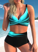 Conjunto de biquíni retrô estampado feminino, elástico alto, estampa preto e branco, regata, maiô de praia sexy feminino, novo, verão, S-5XL