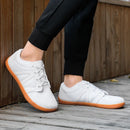 Tênis descalço minimalista masculino, ajuste largo, sola zero, relaxamento ideal, treinador cruzado masculino, sapatos descalços, caixa de dedo largo