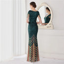 Deerveado elegante decote em v sereia vestido de noite longo luxo contas feminino vestidos de festa à noite 2025 novo vestido formal 19085
