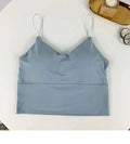 1pc feminino sexy cor sólida camisola tubo de seda gelo sem costura esportes regata sem fio roupa interior sutiã acolchoado bralette colete