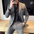 (Jaqueta + calças) marca de alta qualidade boutique cor sólida masculino casual negócios escritório terno noivo vestido casamento festa blazer calças