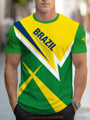Camisa de Futebol Masculina Brasil 2026 - Camiseta Esportiva de Manga Curta para Torcedores - Top de Verão