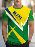 Camisa de Futebol Masculina Brasil 2026 - Camiseta Esportiva de Manga Curta para Torcedores - Top de Verão