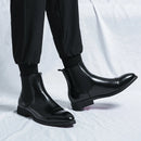 Chelsea botas para homens sola vermelha pu tornozelo negócios dedo do pé redondo deslizamento-em botas masculinas frete grátis tamanho 38-46 sapatos masculinos