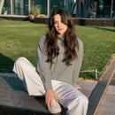 Jaquetas Femininas com Gola Alta e Zíper, Casaco Cropped Preto e Branco com Estampa Xadrez, Jaqueta Casual de Manga Longa com Corte Solto 2026
