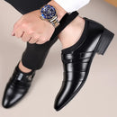 Sapatos de couro clássicos para homens deslizamento no dedo do pé apontado oxfords formal festa de casamento escritório negócios sapatos casuais para masculino