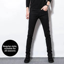 Calças Jeans Masculinas Retrô de Alta Qualidade com Corte Reto e Stretch, Moda Urbana Casual, Calças Longas de Algodão para P...