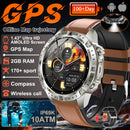 NOVO 2026 Smartwatch GPS Militar para Atividades ao Ar Livre com Mapa Offline, GPS L1+L2 de Banda Dupla, Bússola, Ciclismo, Corrida, Natação, Monitor de Frequência Cardíaca e 10ATM