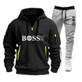 Conjunto Masculino de Moletom e Calça 2 Peças Primavera/Outono 2026, Novo, para Corrida ao Ar Livre, Corta-Vento, com Zíper, Quente, Roupa Esportiva Masculina