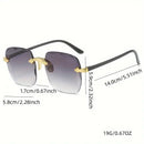 3 pçs quadrado sem aro óculos de sol feminino marca luxo designer verão vermelho óculos moda óculos de sol para homem uv400 tons oculos