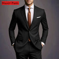 Novo Terno Masculino de Luxo Elegante 2026 - Conjunto de 2 Peças, Estilo Coreano Casual Slim Fit para Noivos e Eventos Sociais