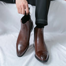 Chelsea botas para homens sola vermelha pu tornozelo negócios dedo do pé redondo deslizamento-em botas masculinas frete grátis tamanho 38-46 sapatos masculinos