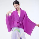 Mulheres primavera outerwear cardigan xale 2026 novo solto queimado lapela tie-up estilo assimétrico feminino outerwear topo
