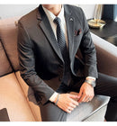 (Jaqueta + calças) marca de alta qualidade boutique cor sólida masculino casual negócios escritório terno noivo vestido casamento festa blazer calças