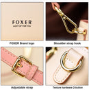 Bolsa de Ombro Feminina FOXER em Couro Rachado, Bolsa Elegante, Nova Bolsa Tote Grande Feminina 2026, Bolsa Transversal de Design Luxuoso