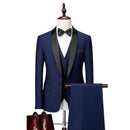 Conjunto de Terno Masculino 3 Peças com Lapela Preta Tamanho EUA: Casaco, Colete e Calças / Traje Formal para Noivo, Casamento e Negócios