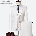 Luxo 3 peças terno de casamento masculino moda magro cor sólida negócios escritório terno define tamanho grande masculino blazer + calças + colete