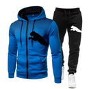 Conjunto de Moletom Masculino com Capuz Estampado 2026, Combinação de Moletom com Capuz + Calças, Roupa Casual para Esportes e Corrida