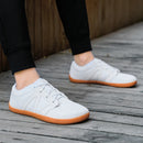 Tênis descalço minimalista masculino, ajuste largo, sola zero, relaxamento ideal, treinador cruzado masculino, sapatos descalços, caixa de dedo largo