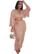 Swimwear Saia Cover-up 2 Piece Set Mulheres Tops de Colheita E Saia Longa Maiô Moda Sólida Oco Sexy Beach Cover Up Outfits