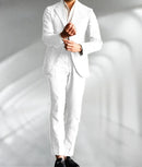 Green Linen Male Suits Wedding Tuxedo Business Fashion Blazer Sets Custom Made Two Pieces (Jacket+Pants) Conjuntos De Chaqueta