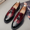 2026 Novo Sapato Masculino Slip-On Casual de Couro com Estampa de Crocodilo e Franjas Tamanho Grande 46