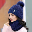 Autumn and Winter Versatile Velvet Knitted Hat Outdoor Ear Protection Thickened Warm Hat Collar Two Piece Set