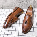 Sapato de couro casual masculino, sapato de casamento com franja de boi, sola de boi, moda estilista, alta qualidade, novo