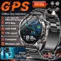 NOVO 2026 Smartwatch GPS Militar para Atividades ao Ar Livre com Mapa Offline, GPS L1+L2 de Banda Dupla, Bússola, Ciclismo, Corrida, Natação, Monitor de Frequência Cardíaca e 10ATM