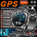 NOVO 2026 Smartwatch GPS Militar para Atividades ao Ar Livre com Mapa Offline, GPS L1+L2 de Banda Dupla, Bússola, Ciclismo, Corrida, Natação, Monitor de Frequência Cardíaca e 10ATM