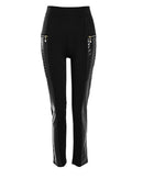 Pantalon Femme Feminino Preto Emendado   Calças femininas finas sexy calças casuais roupas de inverno feminina mulher pantaloni donna