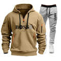 Conjunto Masculino de Moletom e Calça 2 Peças Primavera/Outono 2026, Novo, para Corrida ao Ar Livre, Corta-Vento, com Zíper, Quente, Roupa Esportiva Masculina