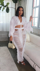 Swimwear Saia Cover-up 2 Piece Set Mulheres Tops de Colheita E Saia Longa Maiô Moda Sólida Oco Sexy Beach Cover Up Outfits