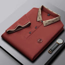 Camisa Polo Masculina Premium com Detalhes Listrados, Emblema Bordado, Tecido Respirável, Versátil para Trabalho e Ocasiões Casuais