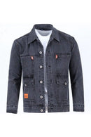 Jaqueta Jeans Masculina para Trabalho, Primavera, Outono e Inverno, Tamanho Grande, Estilo Jovem e Versátil, Manga Longa com ...