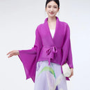 Mulheres primavera outerwear cardigan xale 2026 novo solto queimado lapela tie-up estilo assimétrico feminino outerwear topo