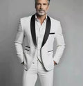 Conjunto de Terno Masculino 3 Peças com Lapela Preta Tamanho EUA: Casaco, Colete e Calças / Traje Formal para Noivo, Casamento e Negócios