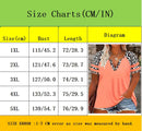 Camiseta feminina casual plus size com estampa floral de leopardo e manga curta |   Top de verão grande