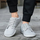 Tênis descalço minimalista masculino, ajuste largo, sola zero, relaxamento ideal, treinador cruzado masculino, sapatos descalços, caixa de dedo largo
