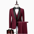 Conjunto de Terno Masculino 3 Peças com Lapela Preta Tamanho EUA: Casaco, Colete e Calças / Traje Formal para Noivo, Casamento e Negócios