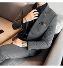 (Jaqueta + calças) marca de alta qualidade boutique cor sólida masculino casual negócios escritório terno noivo vestido casamento festa blazer calças