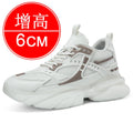 Tênis casuais masculinos com design em malha respirável, sola grossa, tênis esportivos masculinos modernos, estilo Dad Shoes com aumento de altura invisível de 6-10cm.