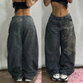 Streetwear moda novo multi-bolso lavado baggy jeans masculino e feminino y2k hip-hop harajuku casual gótico cintura alta calças largas