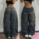 Streetwear moda novo multi-bolso lavado baggy jeans masculino e feminino y2k hip-hop harajuku casual gótico cintura alta calças largas