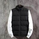 Colete masculino jaqueta quente sem mangas inverno à prova dwaterproof água casaco com zíper outono gola alta casual roupas de marca