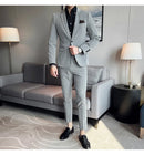(Jaqueta + calças) marca de alta qualidade boutique cor sólida masculino casual negócios escritório terno noivo vestido casamento festa blazer calças