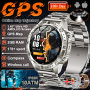 NOVO 2026 Smartwatch GPS Militar para Atividades ao Ar Livre com Mapa Offline, GPS L1+L2 de Banda Dupla, Bússola, Ciclismo, Corrida, Natação, Monitor de Frequência Cardíaca e 10ATM