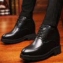 Sapatos de plataforma grossa para homens, salto alto de casamento interno invisível, sapatos que aumentam a altura do casal, 15,5 cm