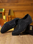 Homens de luxo vestido sapatos ouro prata lantejoulas sapatos de casamento de alta qualidade rendas oxford sapatos designer de moda masculino apartamentos tamanho grande